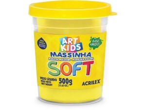 Massa de Modelar 500g Soft Amarelo Limão - Acrilex